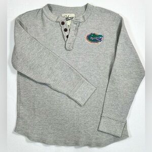 COLONY Unisex Florida Gators Long Sleeve Gray Button Waffle Knit Henley‎ Size XL